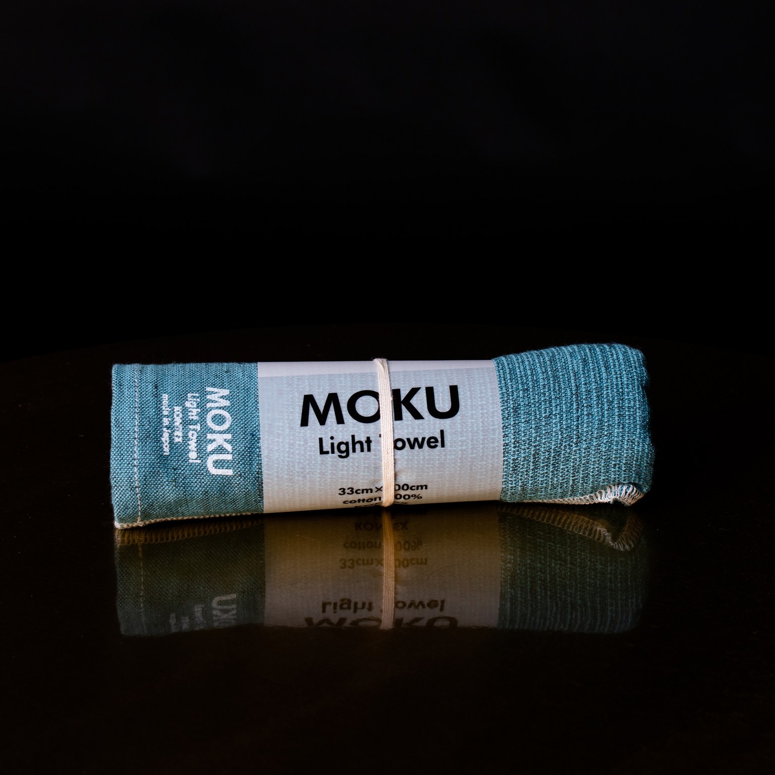 Pieni petrolinvärinen moku-pyyhe