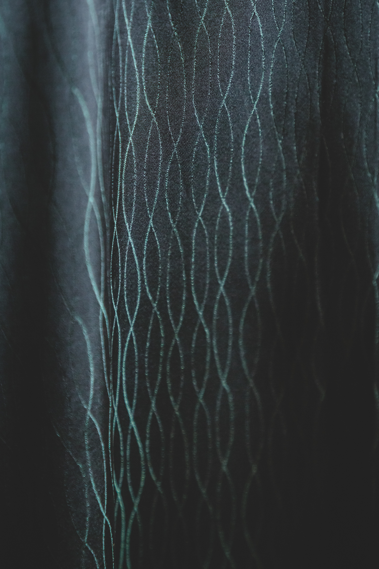 Pitkä musta vihreäkuvioinen michiyuki #184 - Image 3