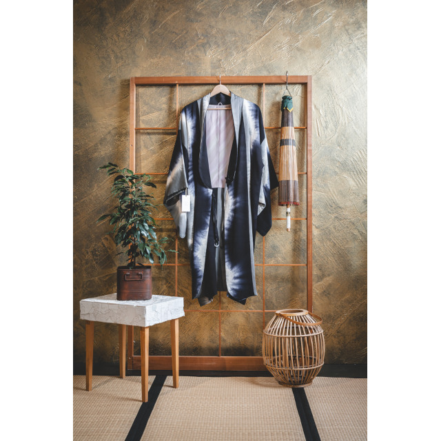 Siniharmaa solmuvärjätty dochugi "sadepilvi" #173