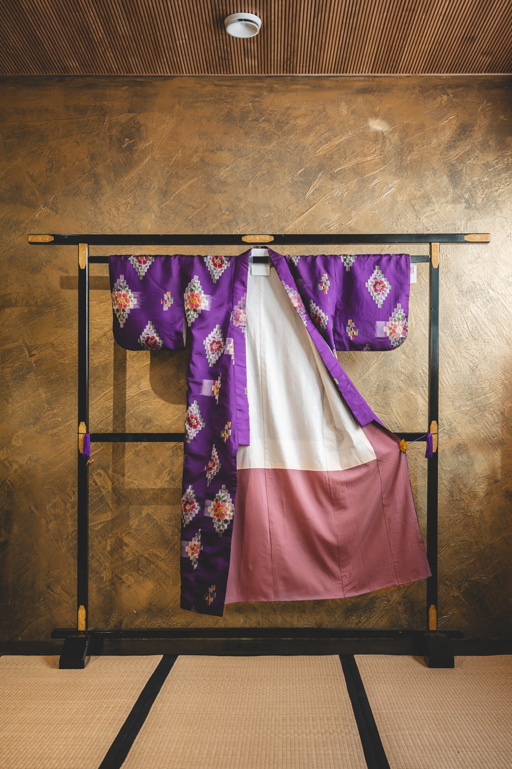 Violetti, ornamenttikuvioitu meisen-kimono #514 - Image 3