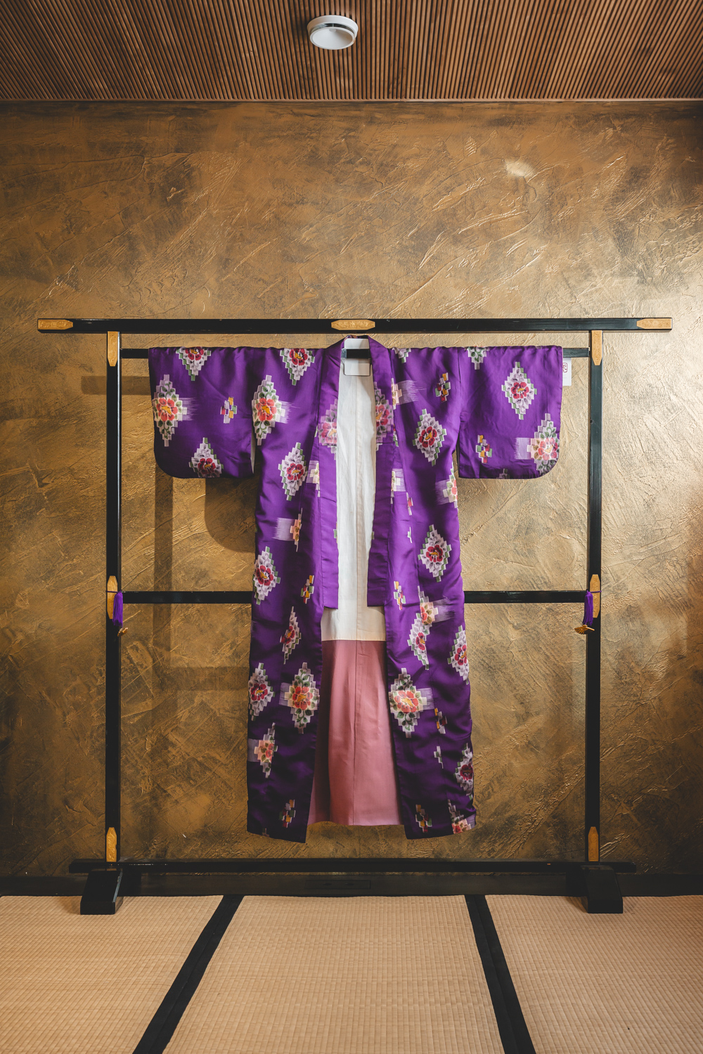 Violetti, ornamenttikuvioitu meisen-kimono #514 - Image 4