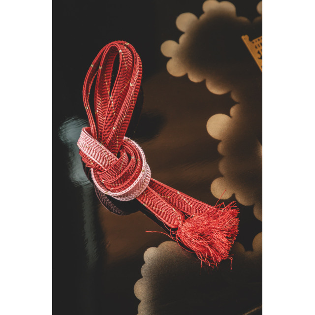 Tummanpunainen obijime #309