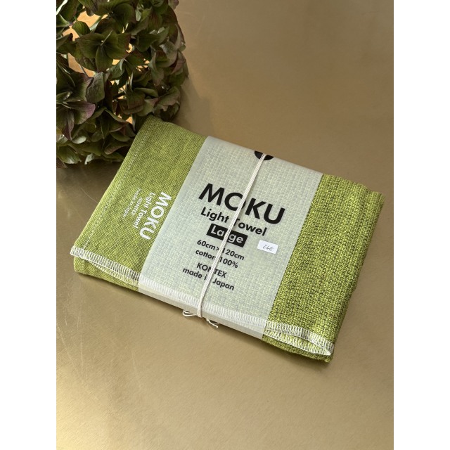 Iso lehdenvihreä moku-pyyhe
