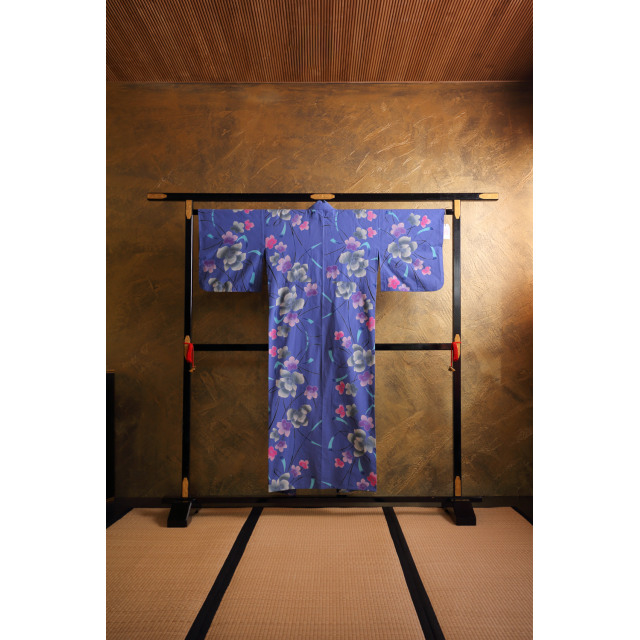 Laventelinsininen yukata kukkakuviolla #562