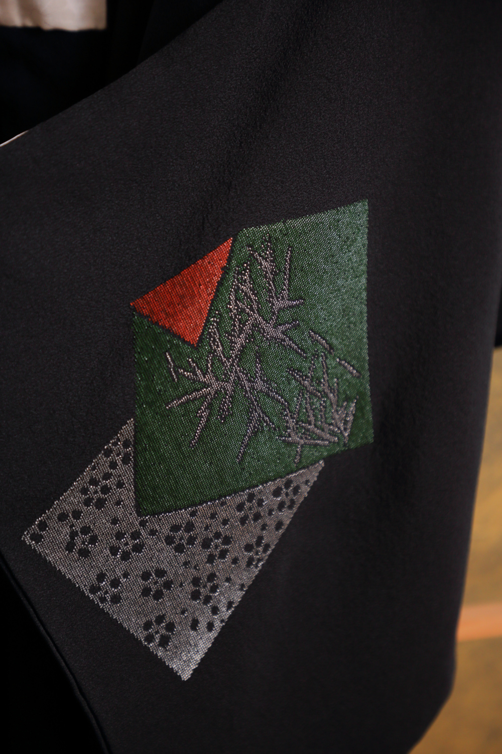 Musta haori retrohenkisillä neliöillä #206 - Image 4