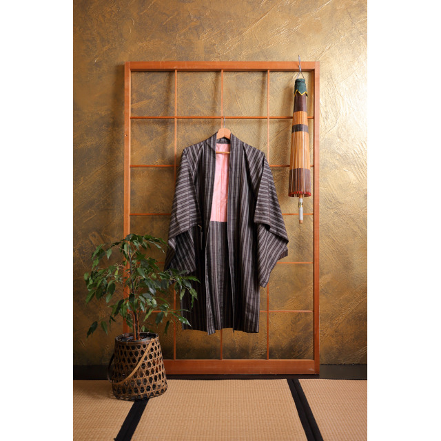 Harmaa raidallinen haori #220