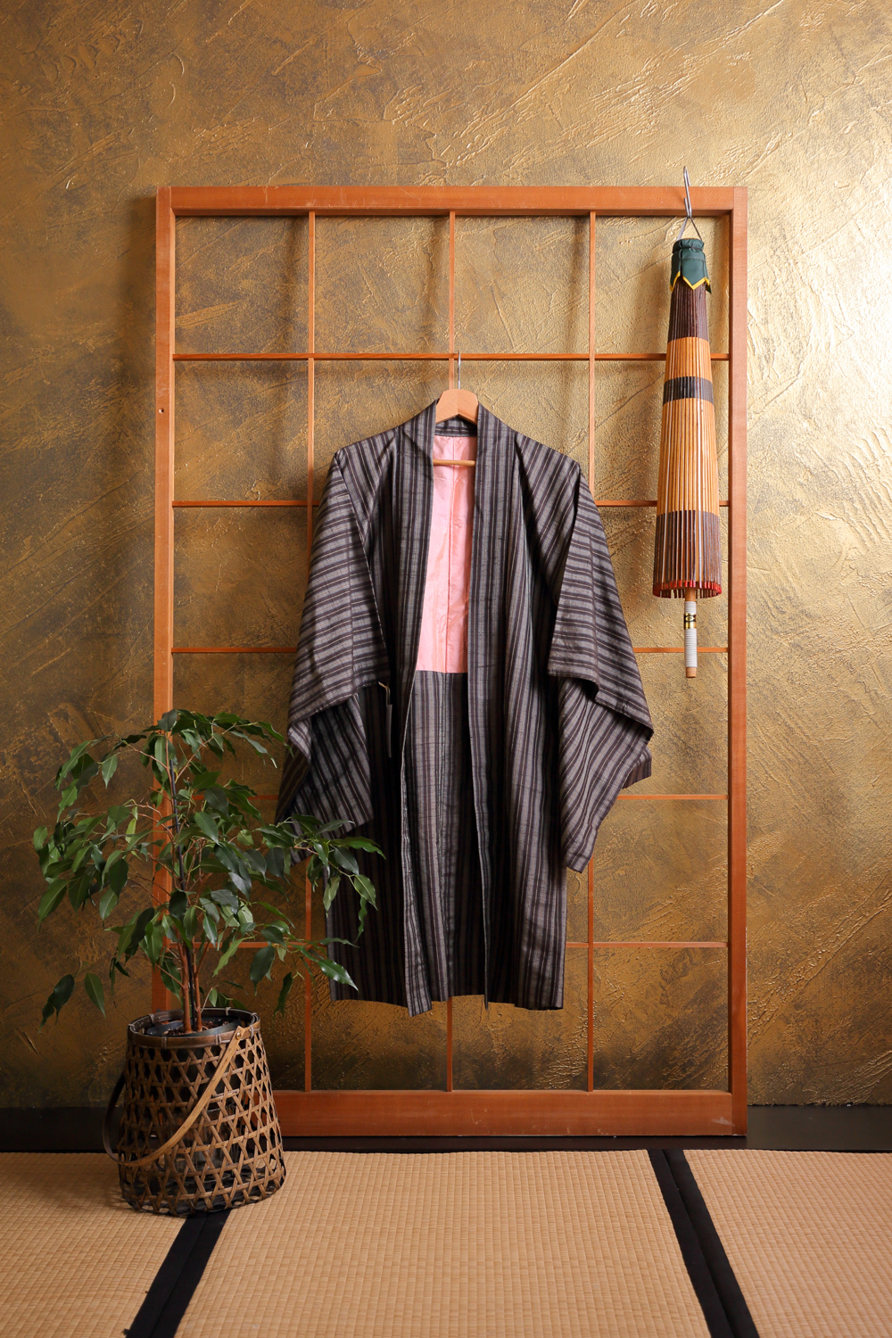 Harmaa raidallinen haori #220