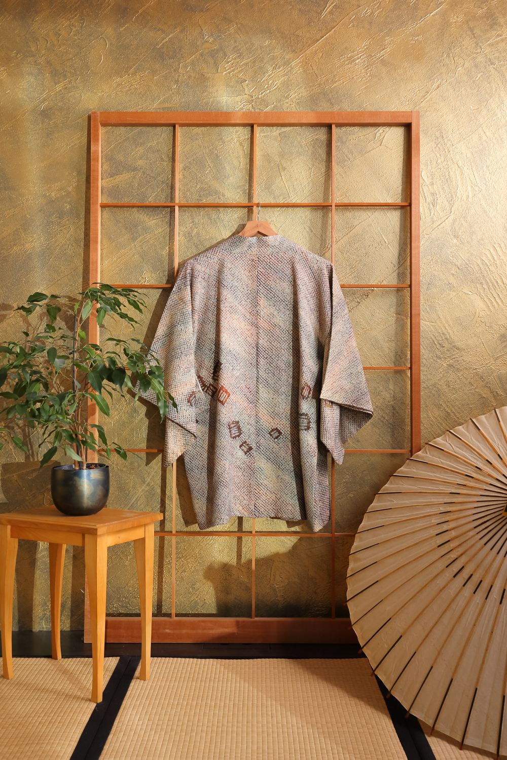 Metsänvihreä solmuvärjätty haori #224 - Image 2