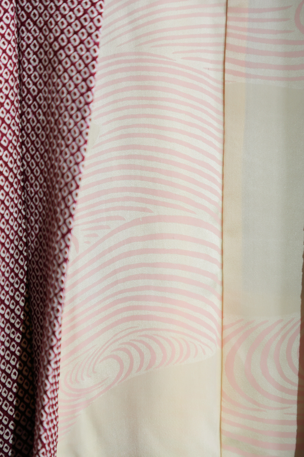 Viininpunainen solmuvärjätty haori vaahteranlehdillä #222 - Image 6