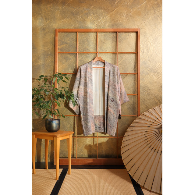 Metsänvihreä solmuvärjätty haori #224