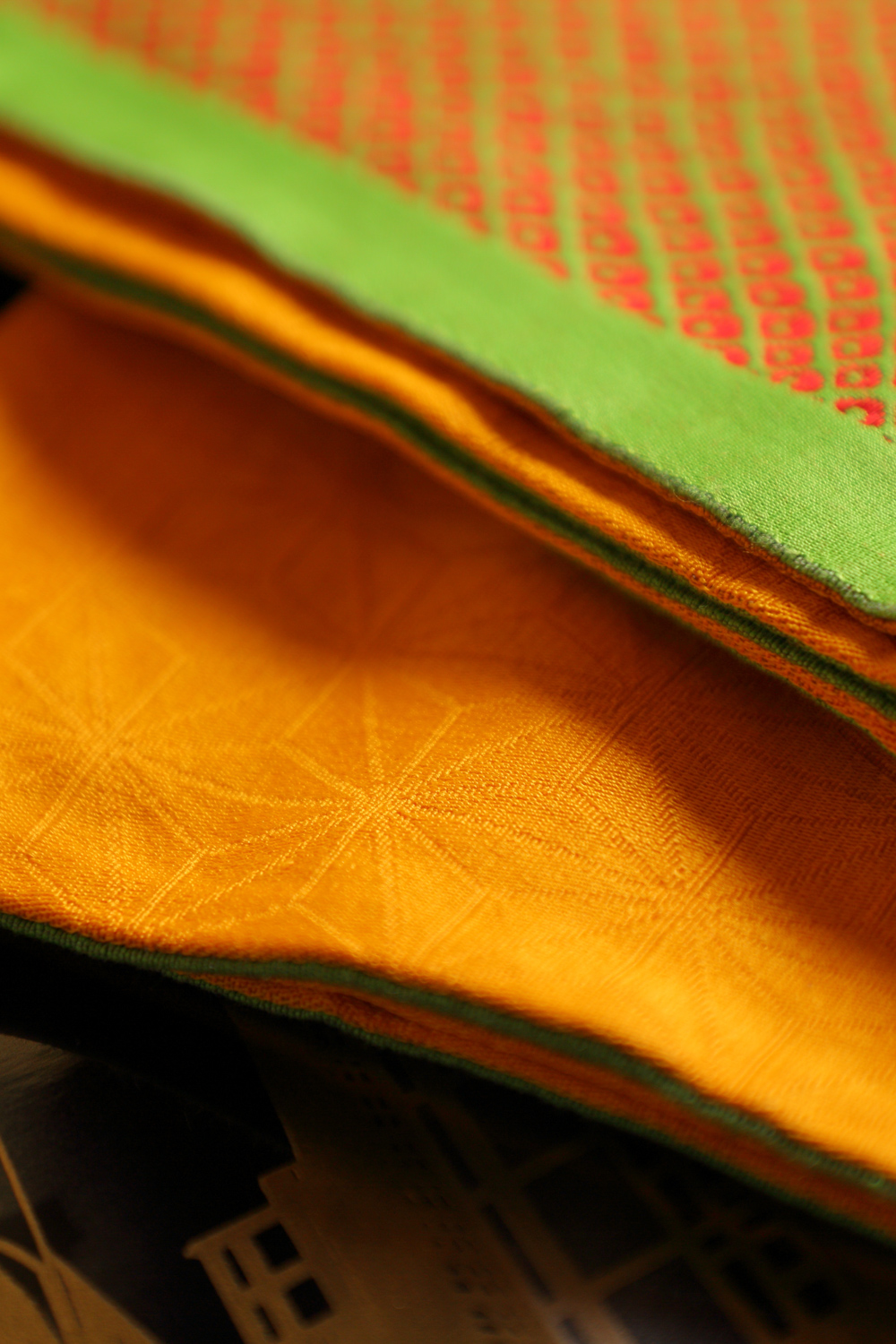 Vihreä-keltainen hanhaba obi #620 - Image 5