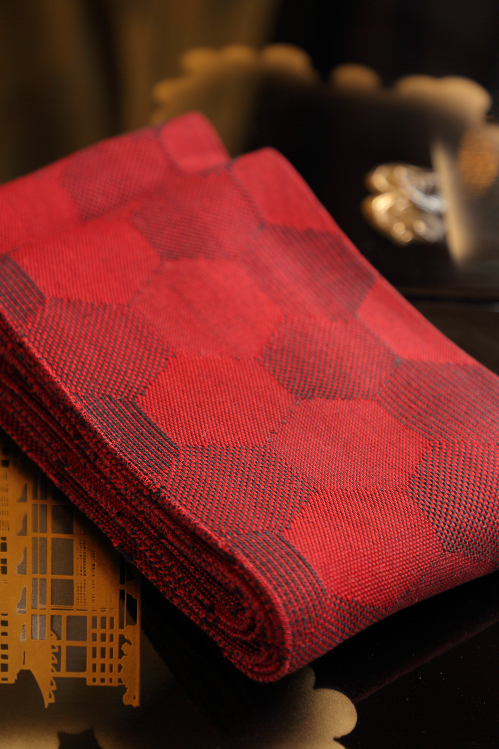 Tummanpunainen hanhaba obi #619