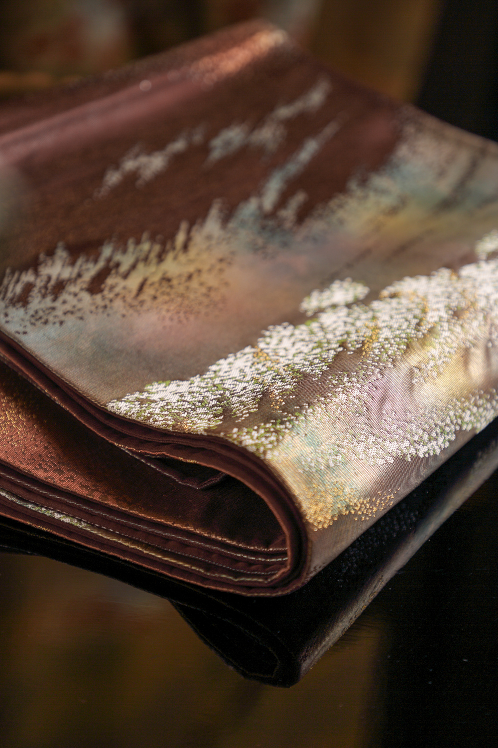 Ruosteenpunainen fukuro obi #614 - Image 2