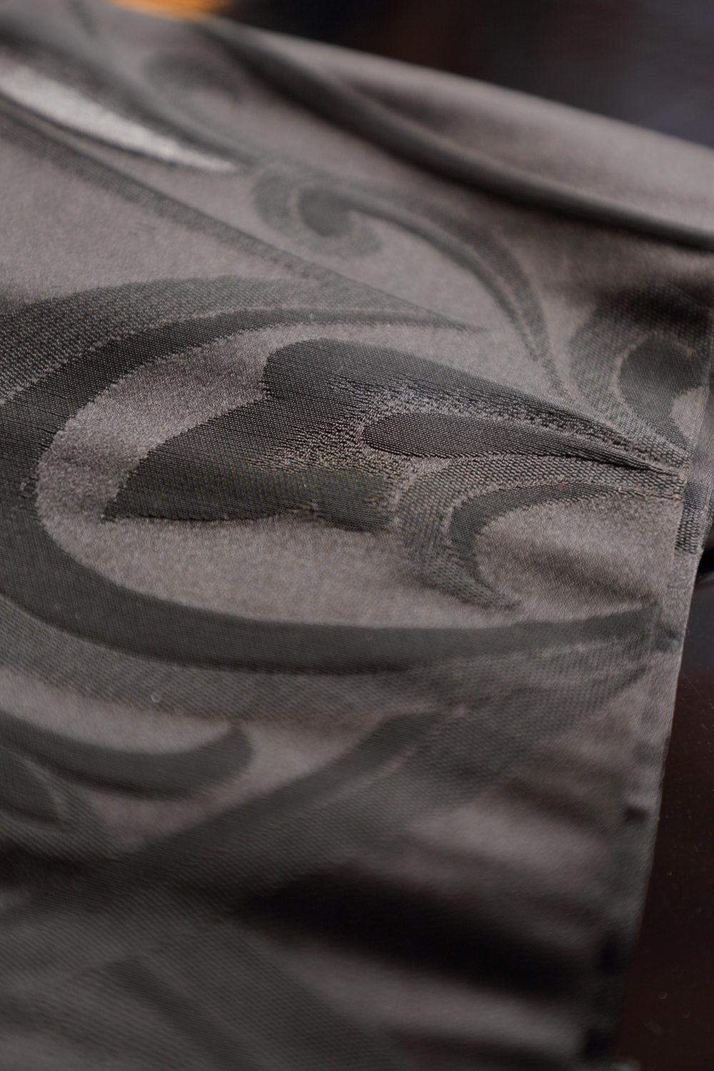 Musta nagoya obi kukkakuviolla #623 - Image 3