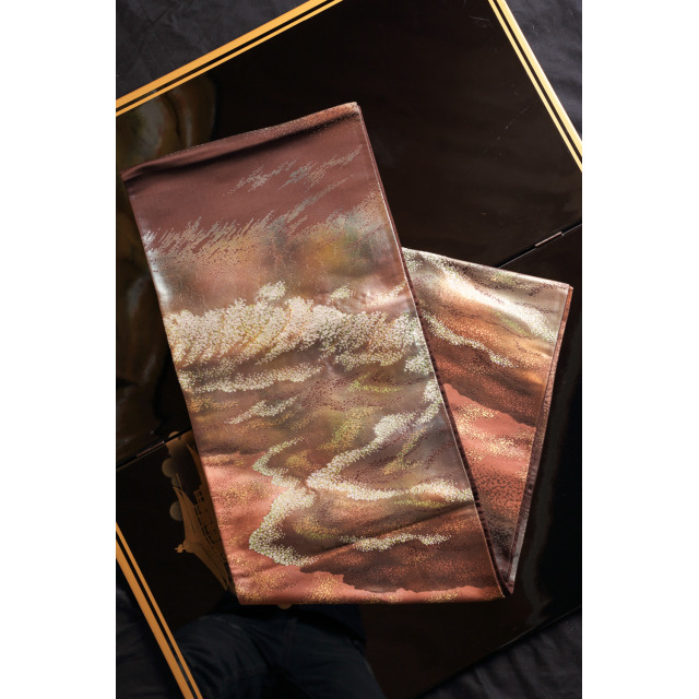 Ruosteenpunainen fukuro obi #614