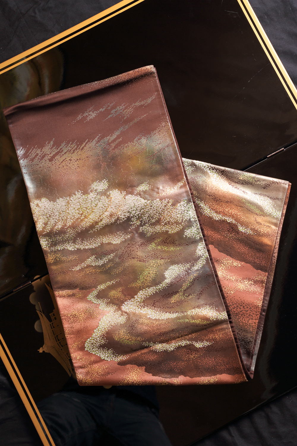 Ruosteenpunainen fukuro obi #614