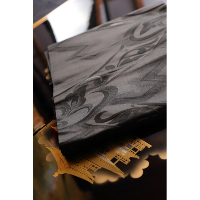 Musta nagoya obi kukkakuviolla #623