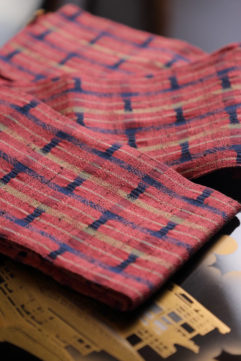 Roosa raidallinen hanhaba obi #617 - Image 3