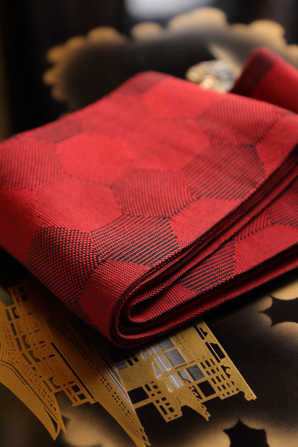 Tummanpunainen hanhaba obi #619 - Image 2