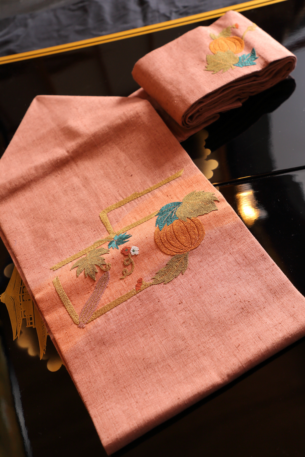 Roosa nagoya obi kasvimaakuviolla #624 - Image 2