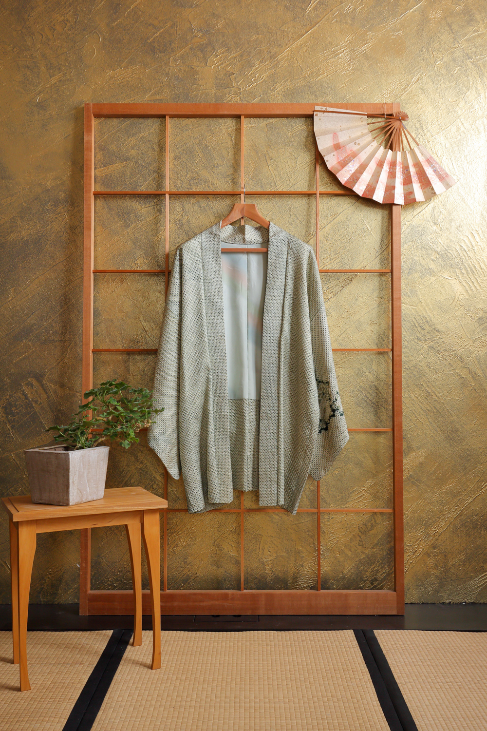 Vihreä solmuvärjätty XXL-haori #237 - Image 2