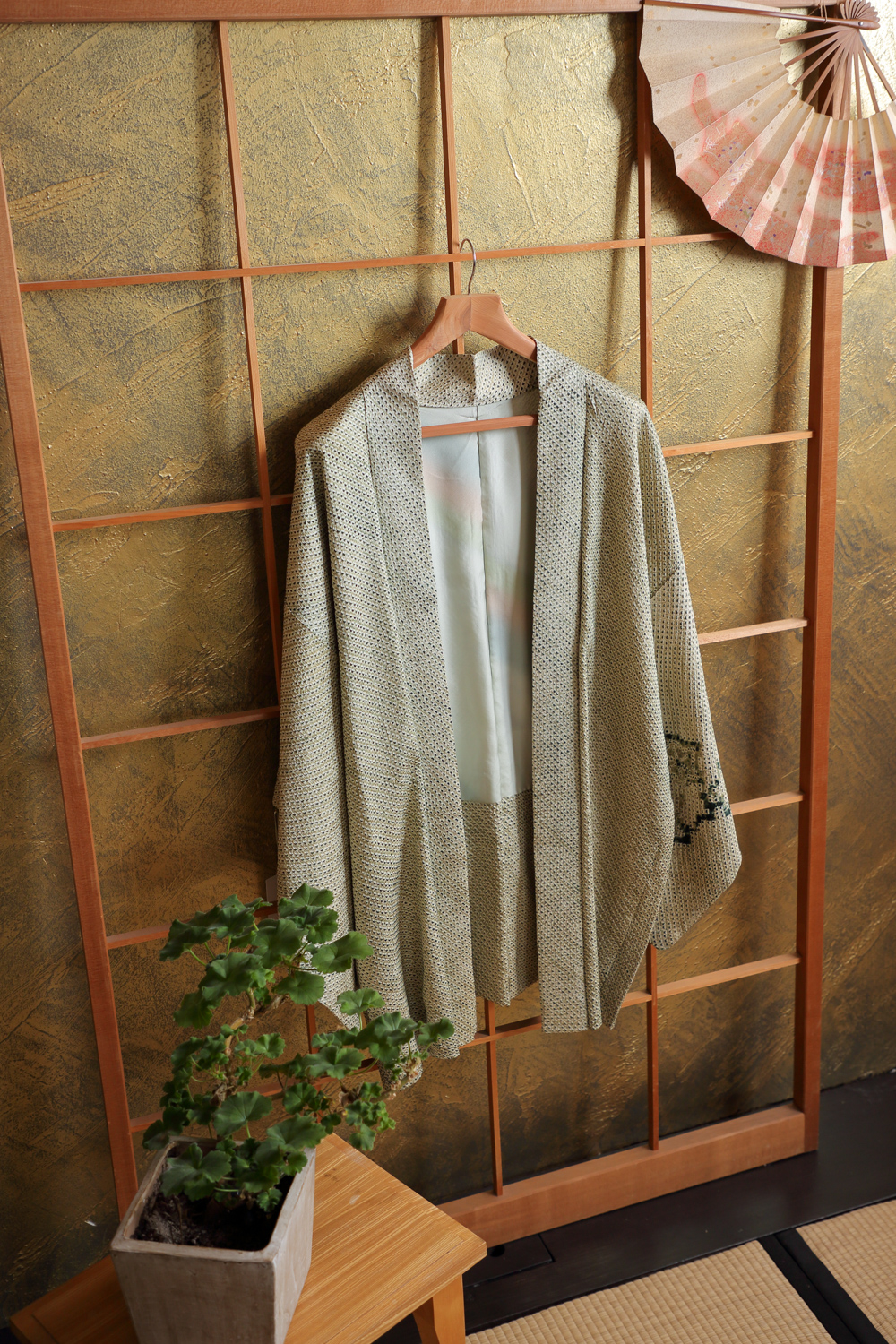 Vihreä solmuvärjätty XXL-haori #237 - Image 4