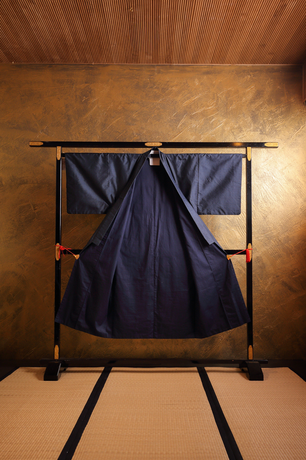 Tummansininen miesten kimono #592 - Image 2