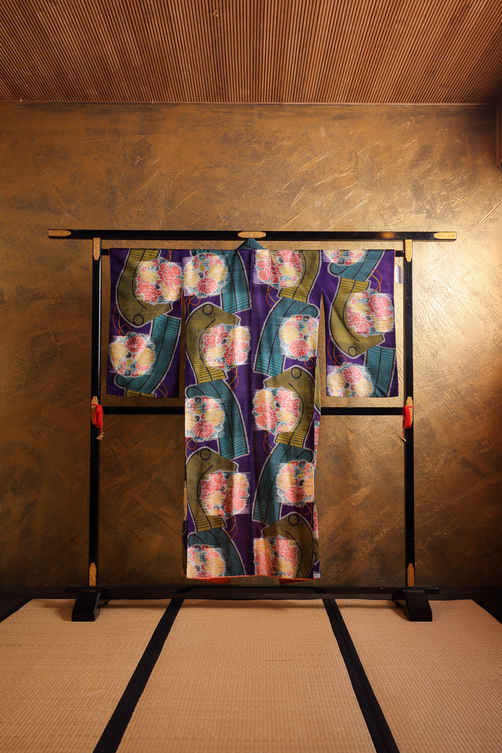 Violetti antiikkinen meisen-kimono #598 - Image 2