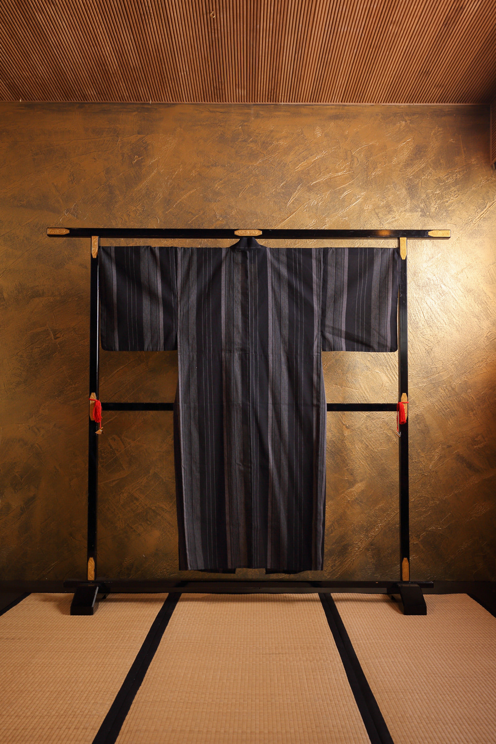 Miesten raidallinen yukata #594 - Image 3