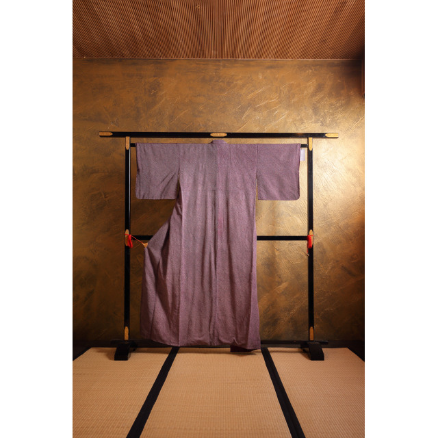 Luumunpunainen solmuvärjätty kimono #599